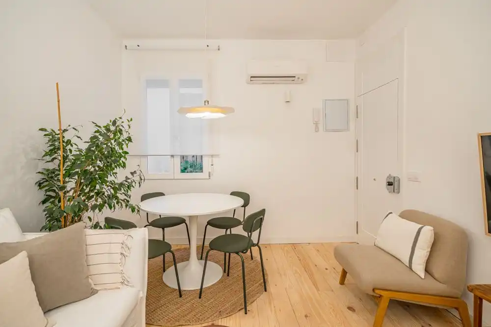 Living room of Flat for rent in Madrid  with Air Conditioner, Heating and Furnished