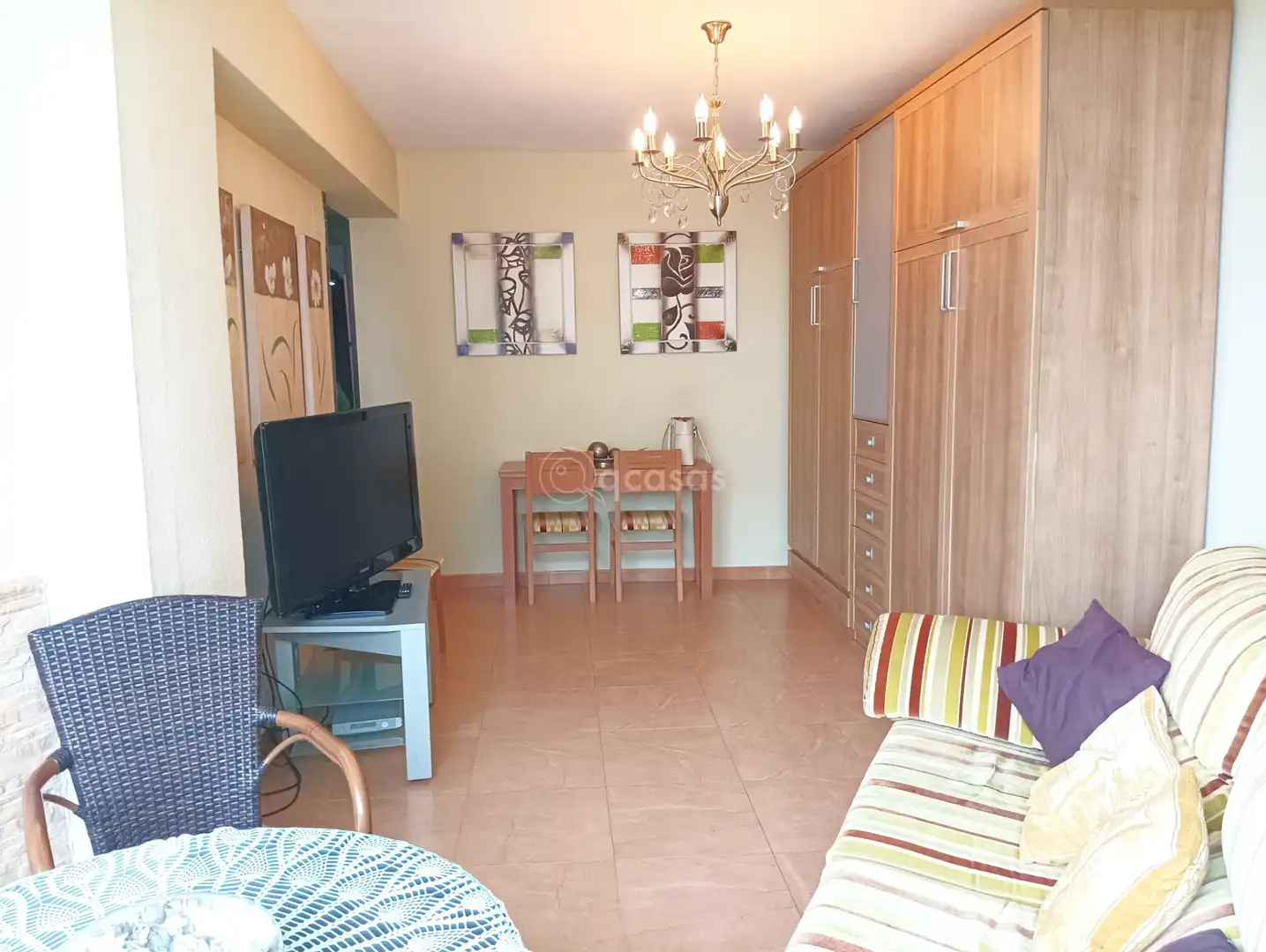 Sala de estar de Apartamento en venta en Benalmádena con Aire acondicionado, Amueblado y Lavadora