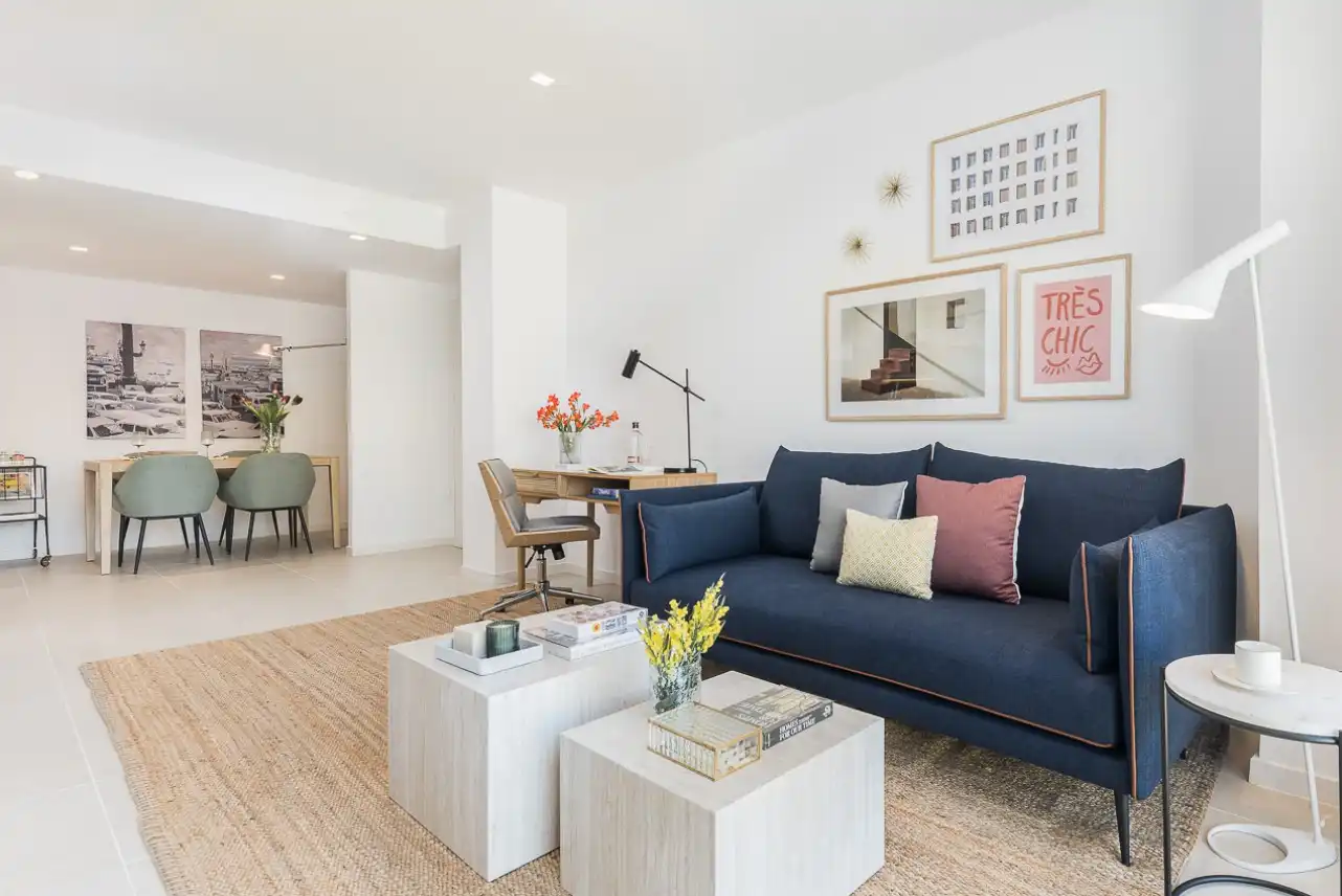 Sala de estar de Piso de alquiler en Barcelona con Aire acondicionado, Calefacción y Amueblado