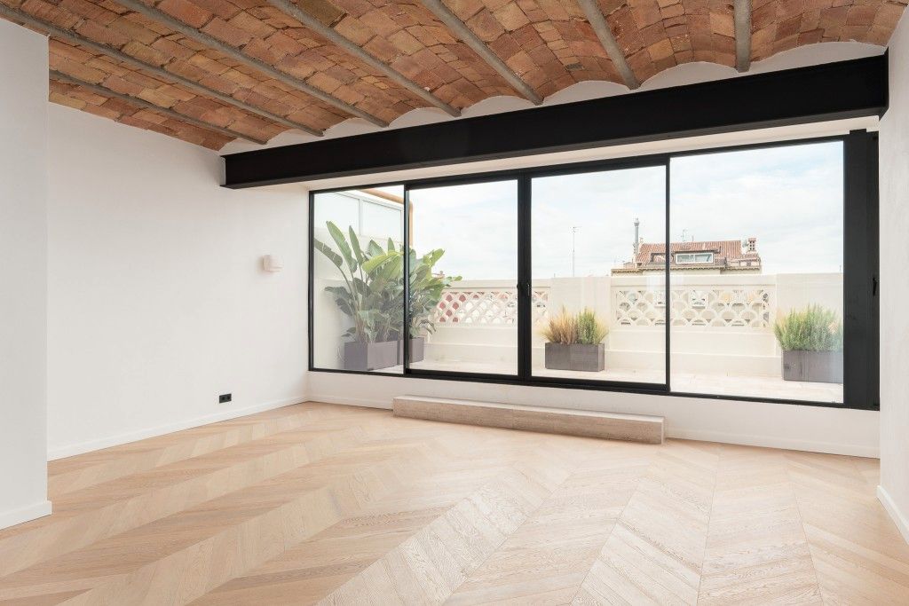 Sala d'estar de Àtic en venda en  Barcelona Capital amb Aire condicionat, Calefacció i Parquet