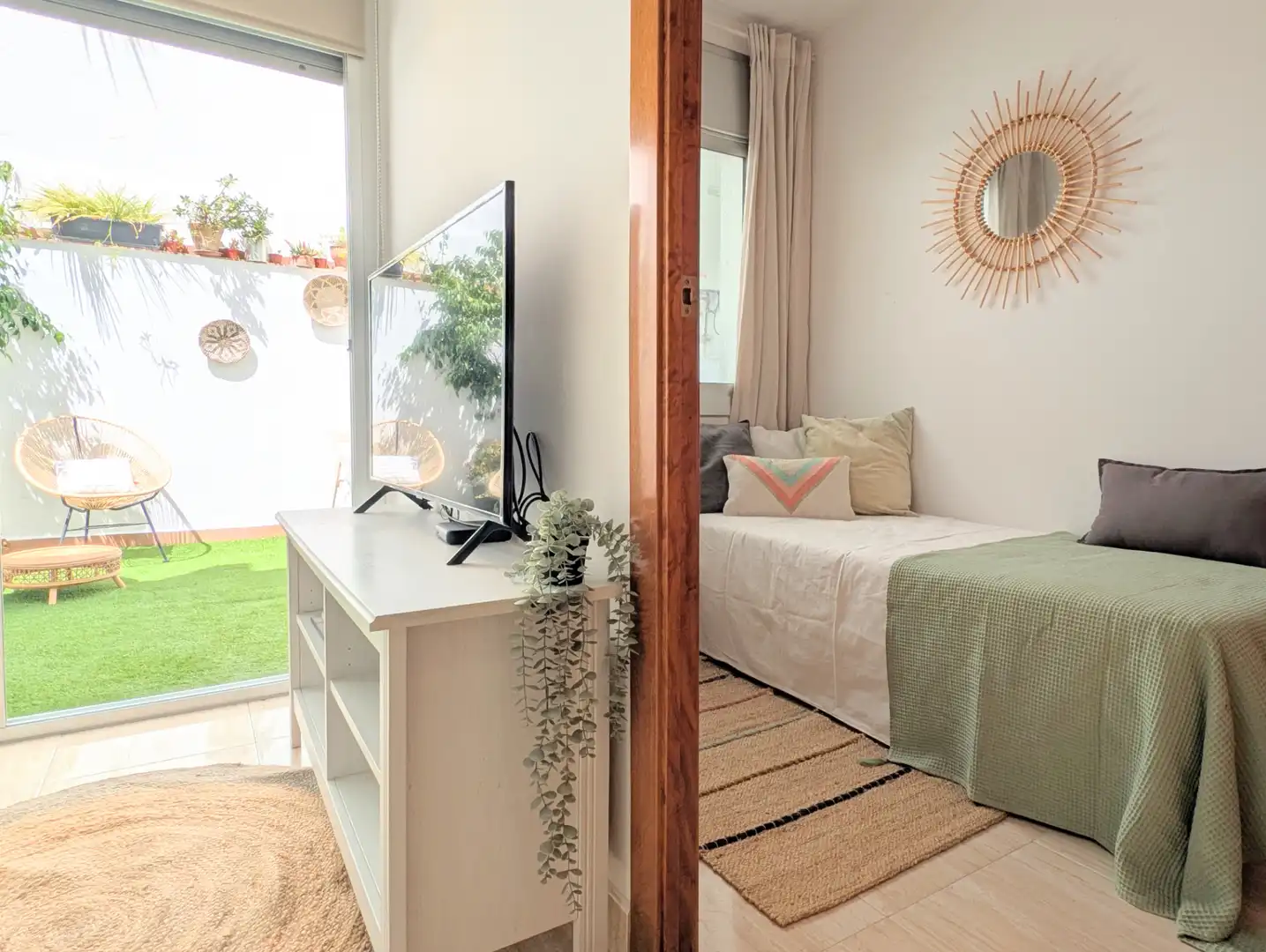 Schlafzimmer von Erdgeschoss zum Verkauf in Mataró mit Klimaanlage, Heizung und Terrasse