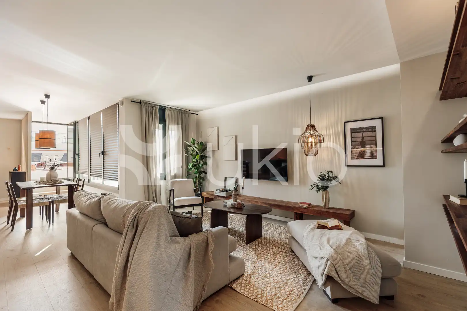Living room of Apartments for rent in Barcelona  with Air Conditioner, Heating and Terrace