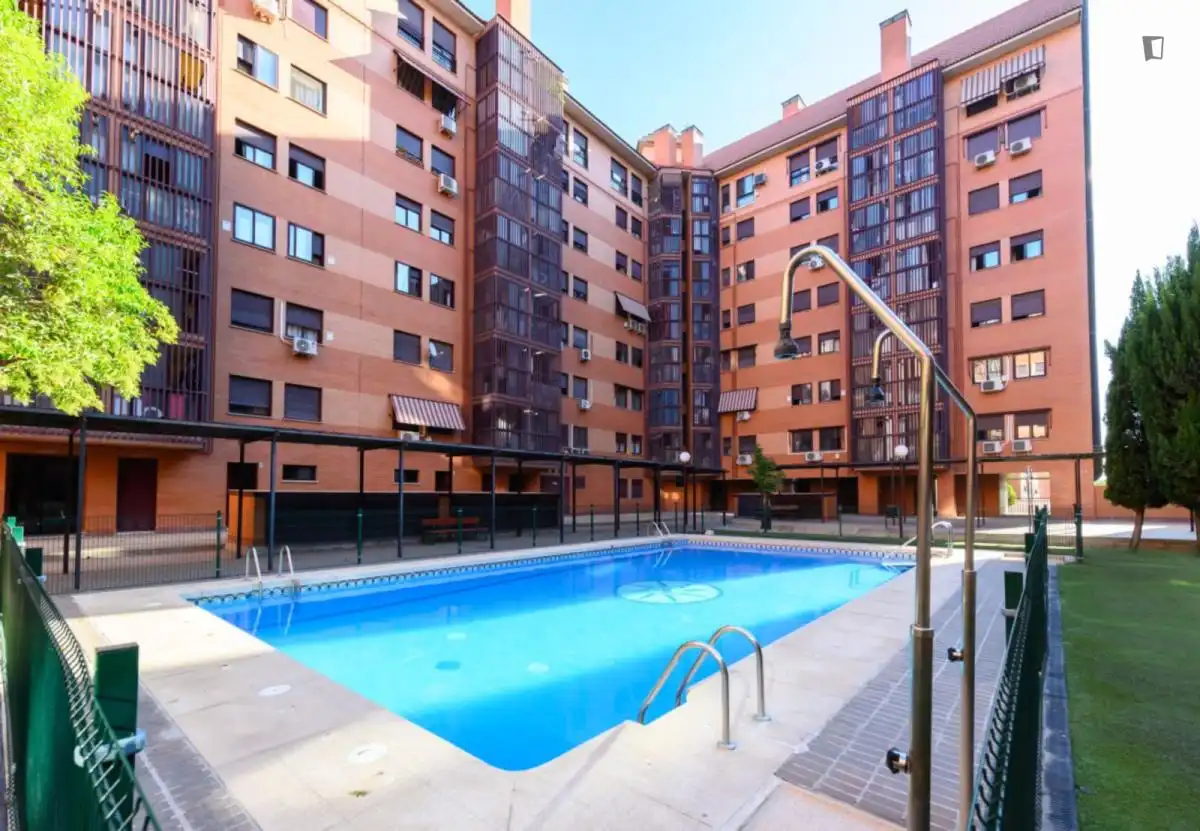 Piscina de Apartament de lloguer en Madrid amb Aire condicionat, Calefacció i Moblat