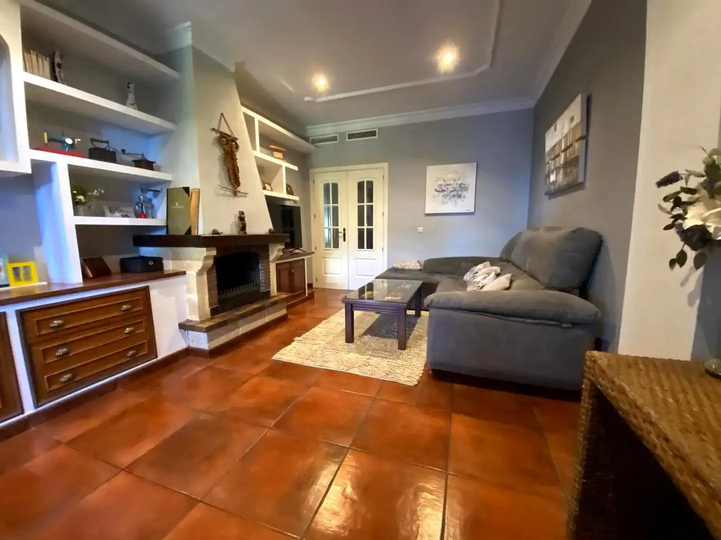 Sala d'estar de Casa o xalet en venda en Badajoz amb Aire condicionat, Jardí privat i Terrassa