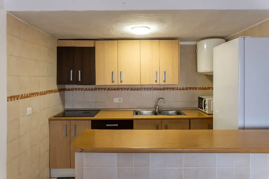 Cocina de Casa o chalet en venta en Castalla con Jardín privado, Piscina y Amueblado