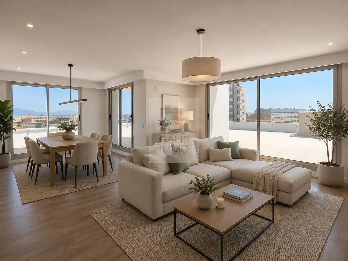 Wohnzimmer von Dachboden zum Verkauf in Figueres mit Klimaanlage, Terrasse und Abstellraum
