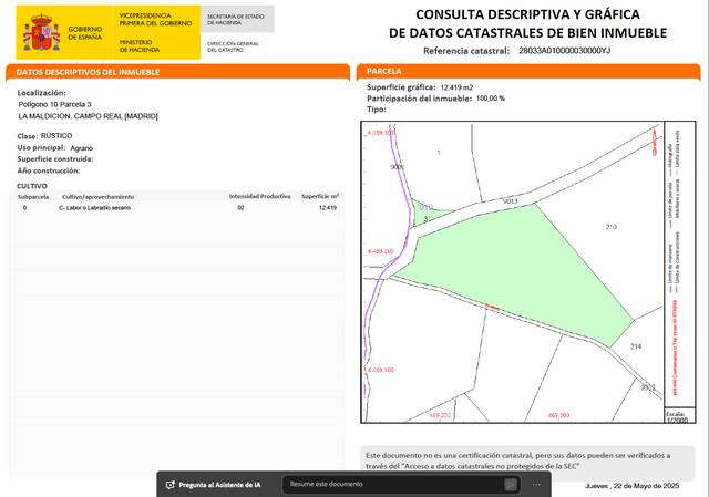 Terreno residencial en Venta en Campo Real