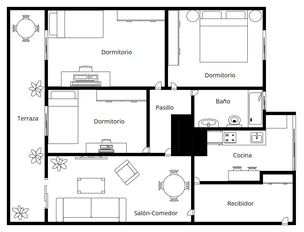 Wohnung zum Verkauf in Alcorcón mit Heizung, Terrasse und Ofen