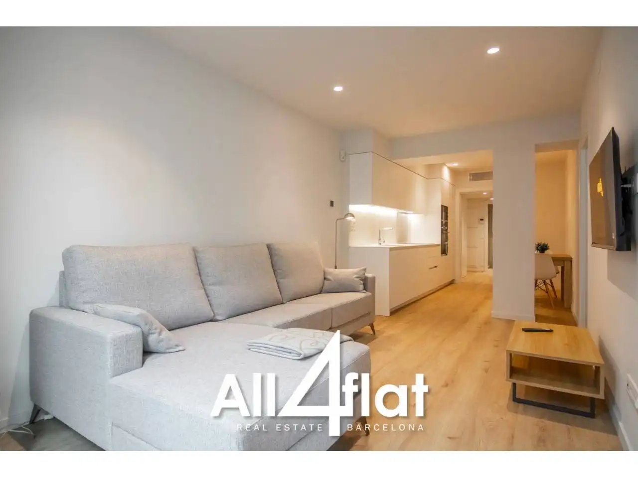 Living room of Flat for rent in Barcelona  with Air Conditioner, Heating and Furnished