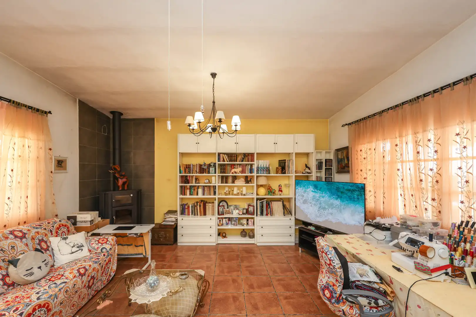 Sala d'estar de Casa o xalet en venda en Cártama amb Aire condicionat i Jardí privat