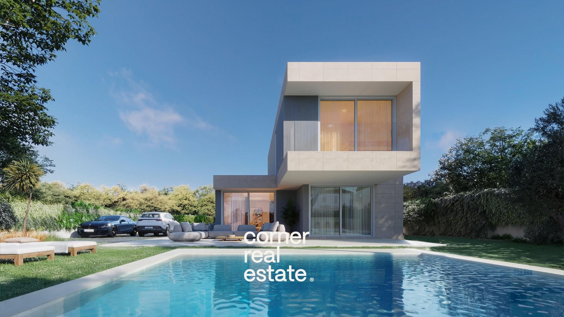 Exterior view of Houses for sale in Sant Cugat del Vallès  with Air Conditioner, Private garden and Parquet flooring