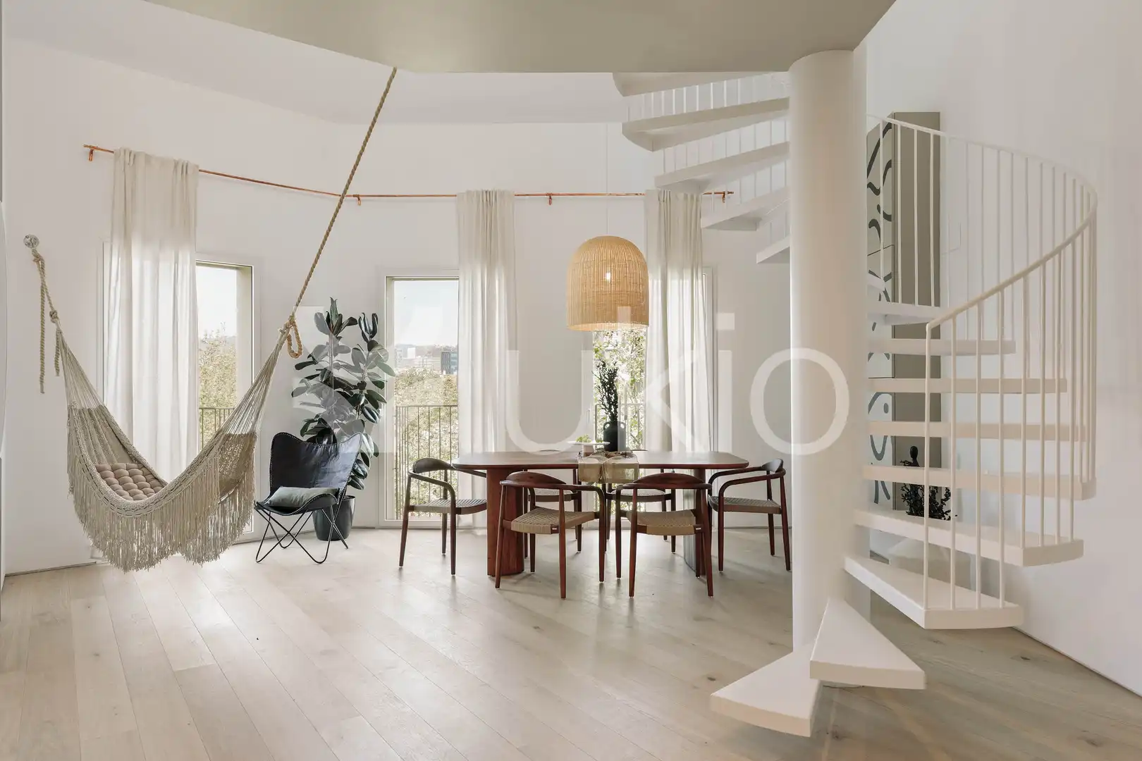 Dining room of Apartments for rent in Barcelona  with Air Conditioner, Heating and Terrace