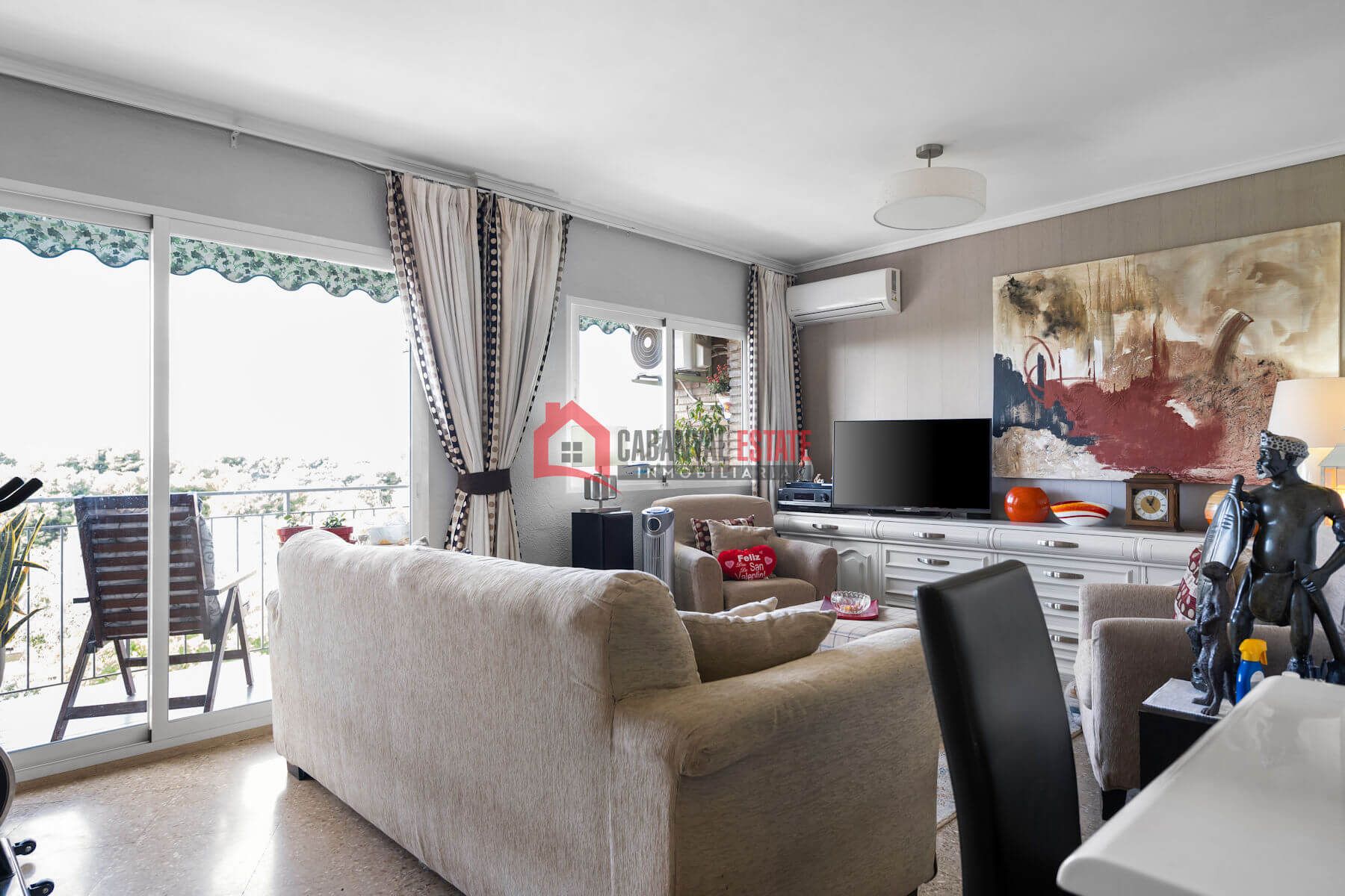 Sala d'estar de Apartament en venda en  Valencia Capital amb Aire condicionat, Terrassa i Moblat