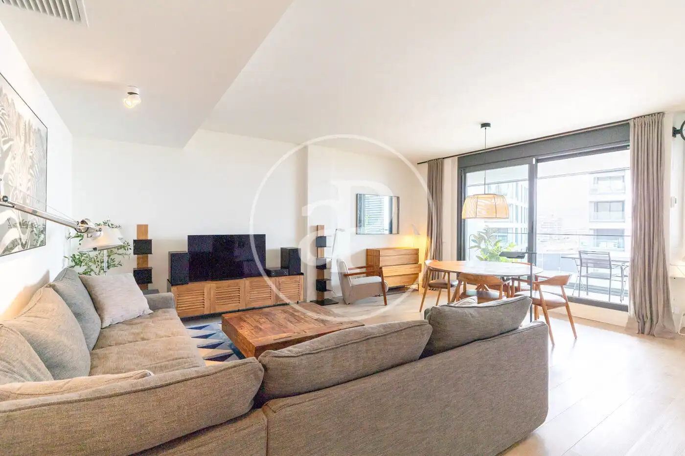 Wohnzimmer von Wohnung zur Miete in Badalona mit Klimaanlage, Heizung und Terrasse