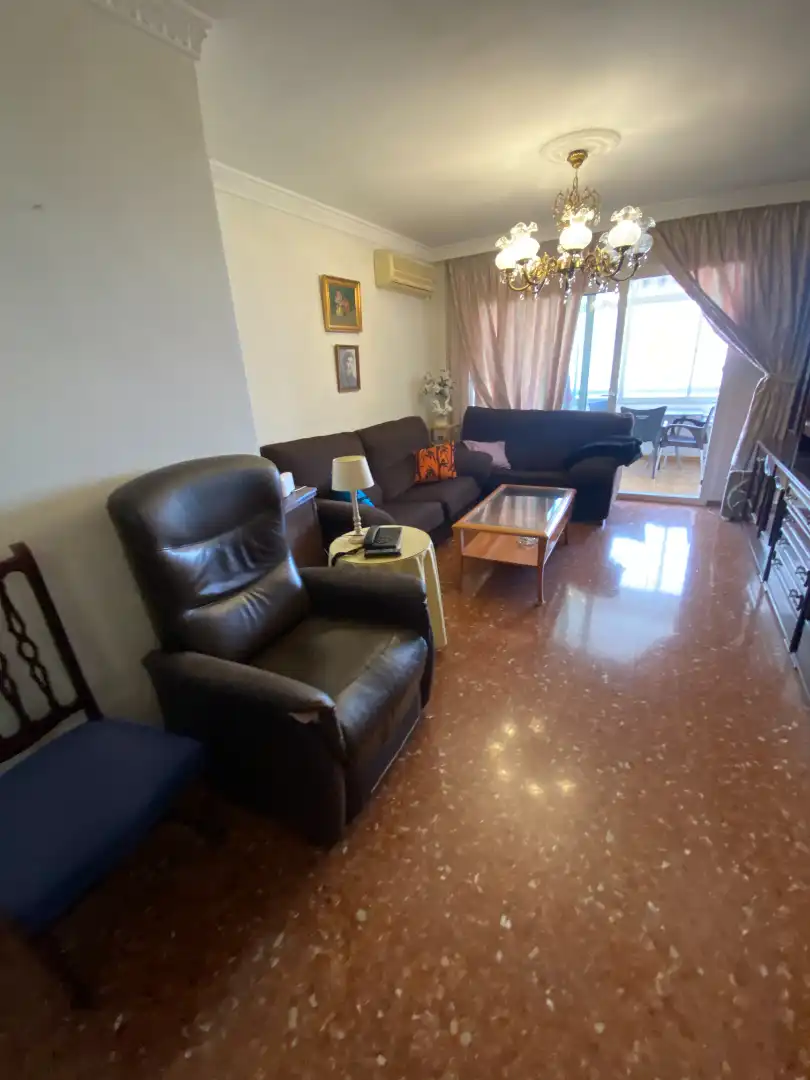 Living room of Flat for rent in Málaga  with Air Conditioner, Terrace and Furnished