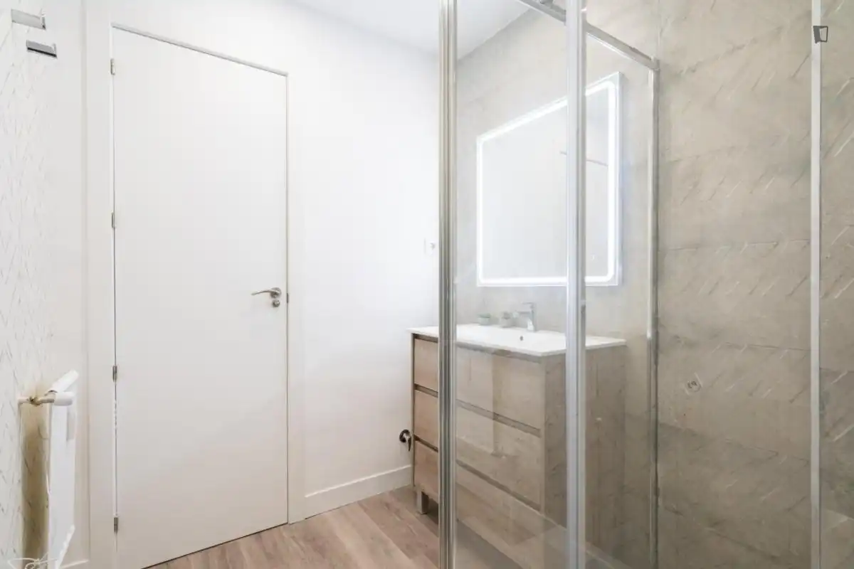 Baño de Apartamento de alquiler en Madrid con Aire acondicionado, Amueblado y Horno