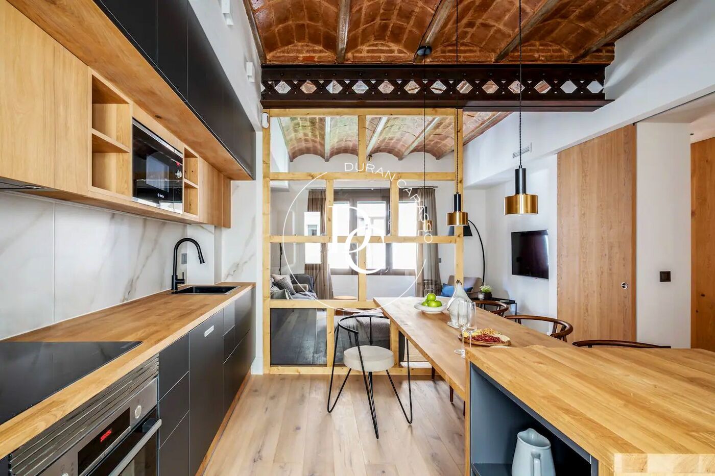 Kitchen of Flat for sale in  Barcelona Capital  with Air Conditioner, Heating and Furnished