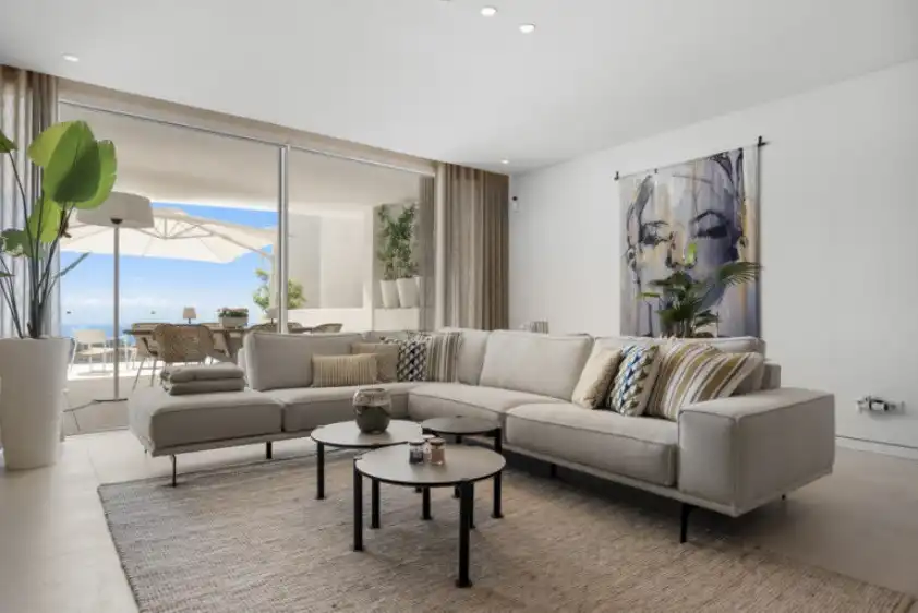 Sala de estar de Apartamento en venta en Marbella con Aire acondicionado, Terraza y Piscina