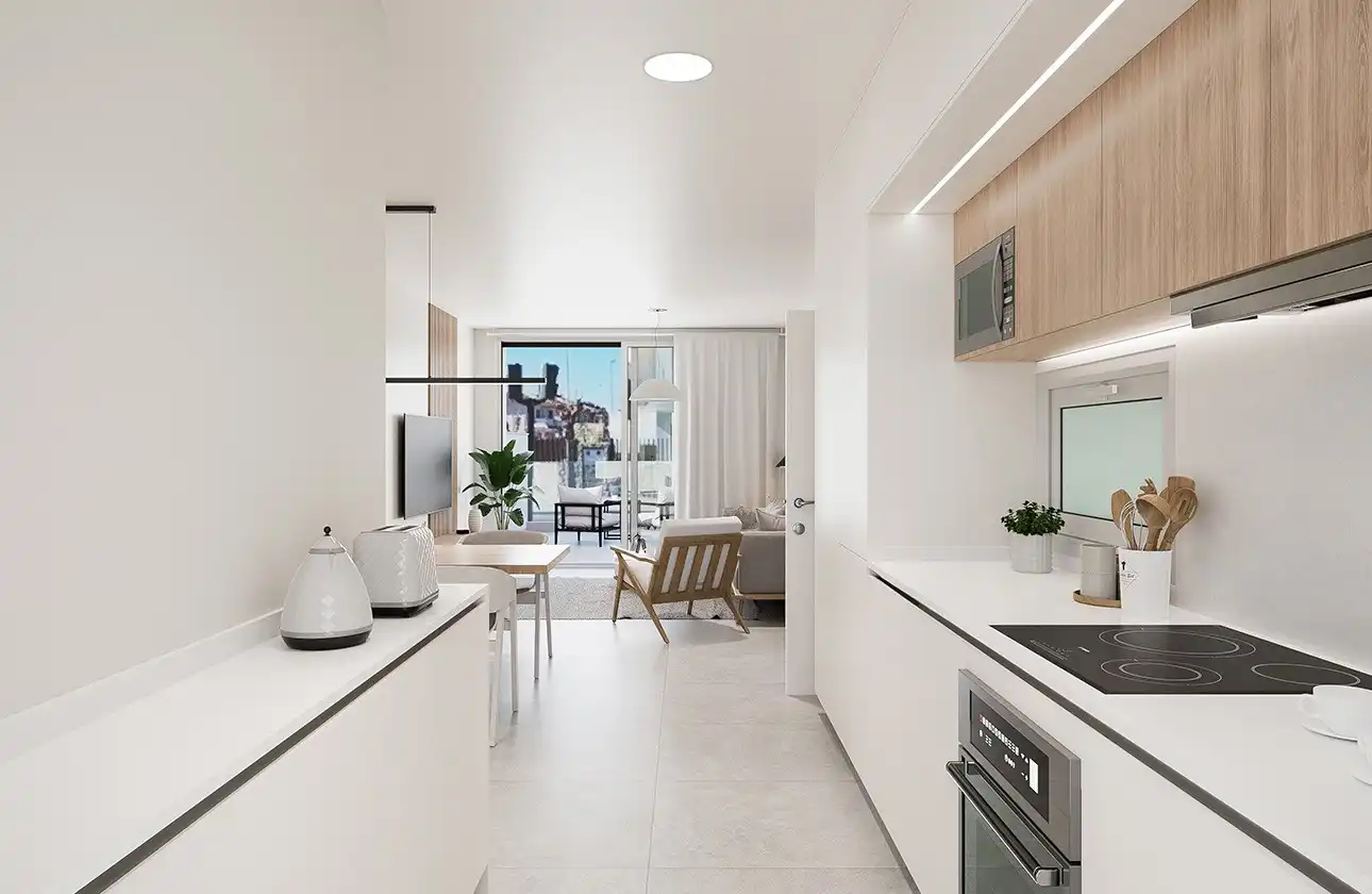 Cocina de Apartamento en venta en Pilar de la Horadada con Aire acondicionado, Calefacción y Terraza