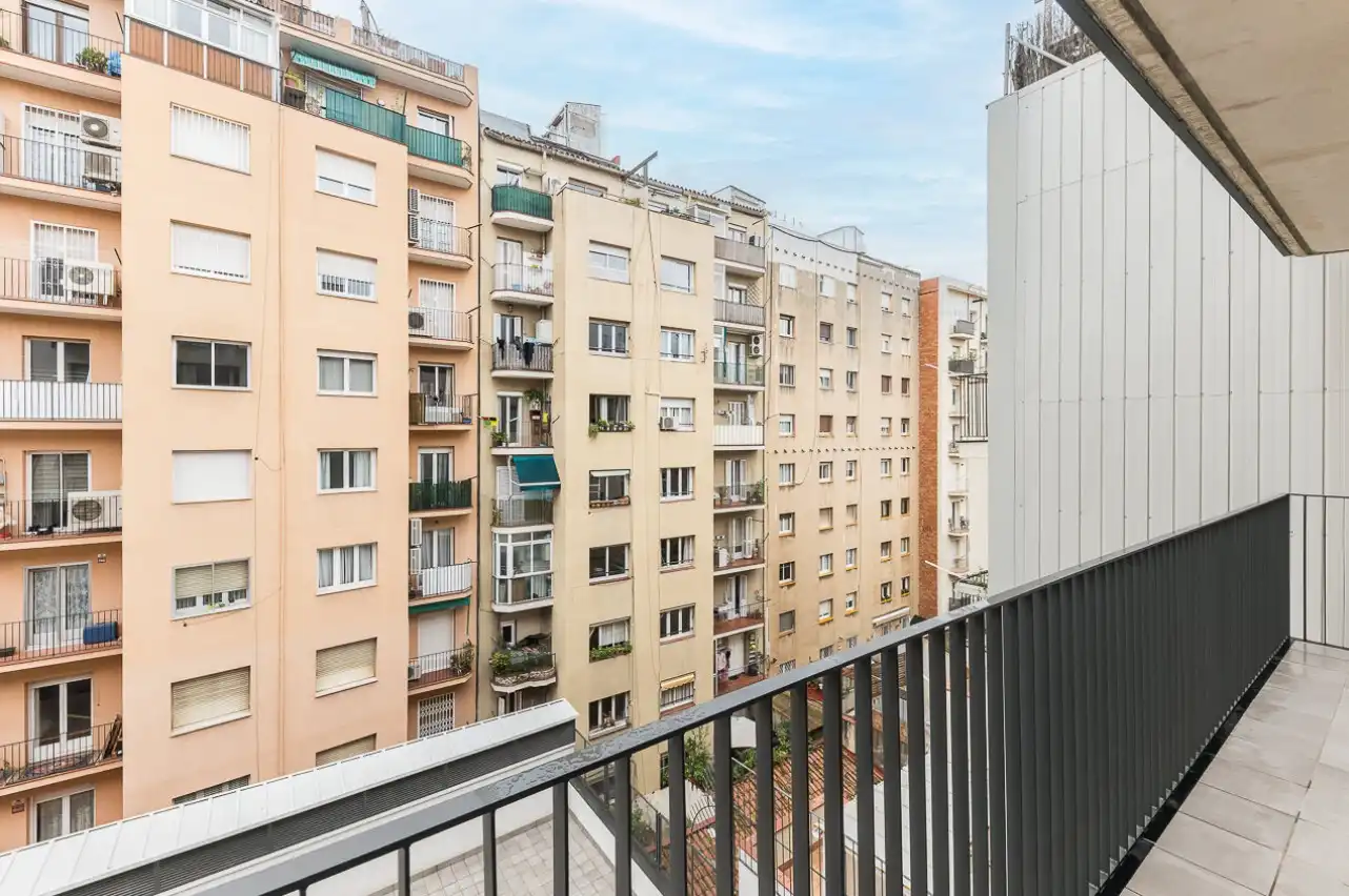 Balcony of Apartments for rent in Barcelona  with Air Conditioner, Heating and Private garden