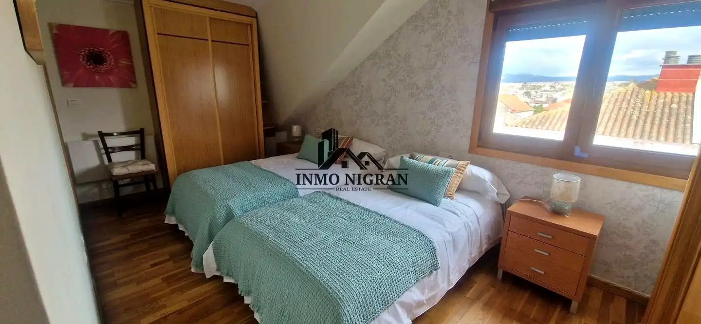 Bedroom of Flat for rent in Baiona  with Terrace, Furnished and Community pool