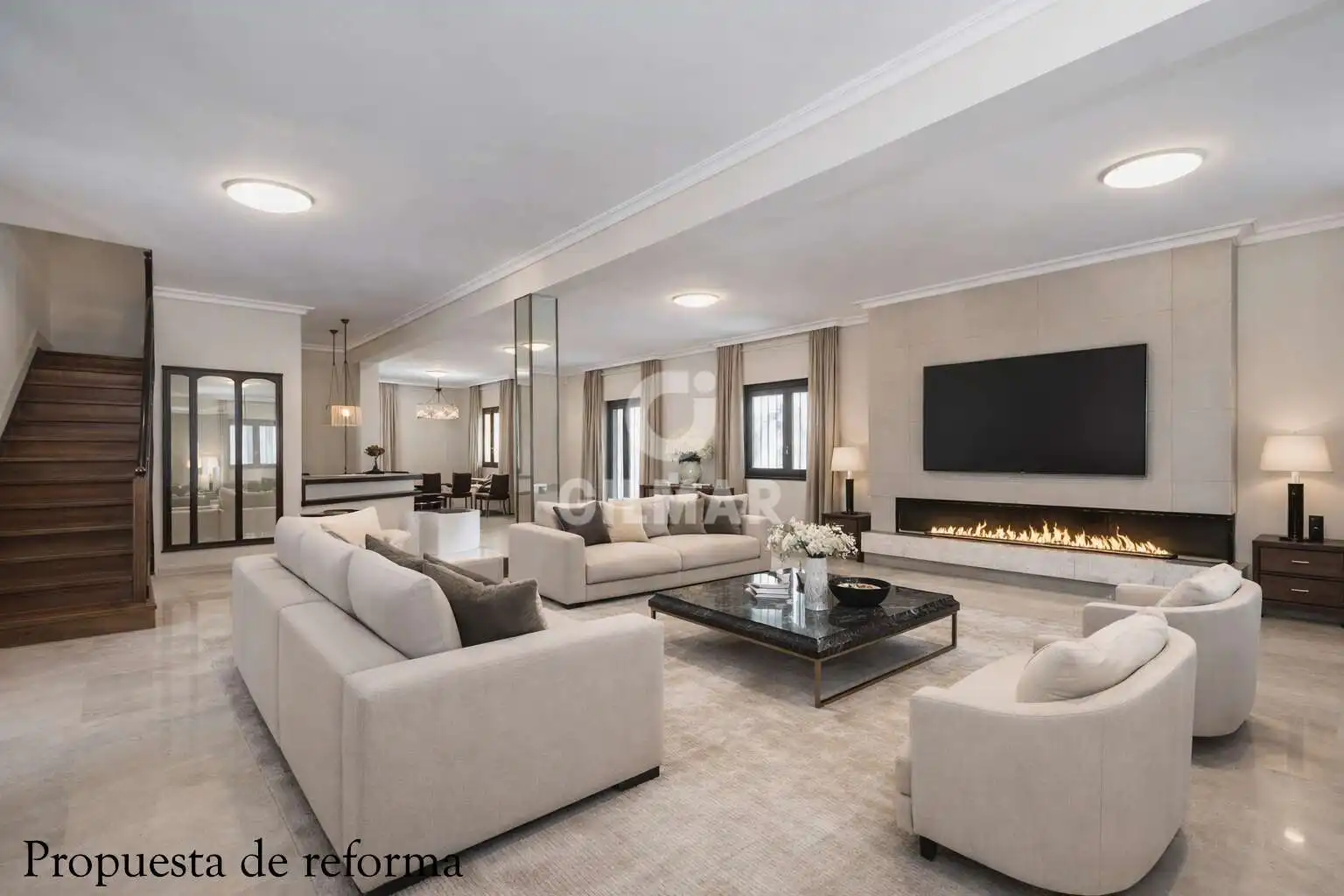 Sala de estar de Casa o chalet en venta en Pozuelo de Alarcón con Calefacción, Jardín privado y Piscina