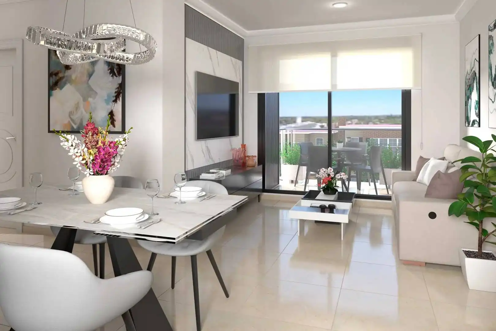 Sala d'estar de Apartament en venda en Rafelbuñol / Rafelbunyol amb Aire condicionat, Terrassa i Balcó