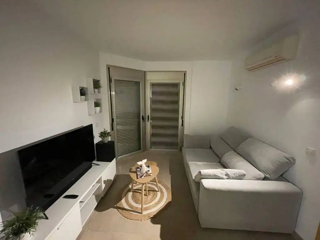 Sala d'estar de Apartament en venda en Alcanar amb Aire condicionat, Calefacció i Jardí privat