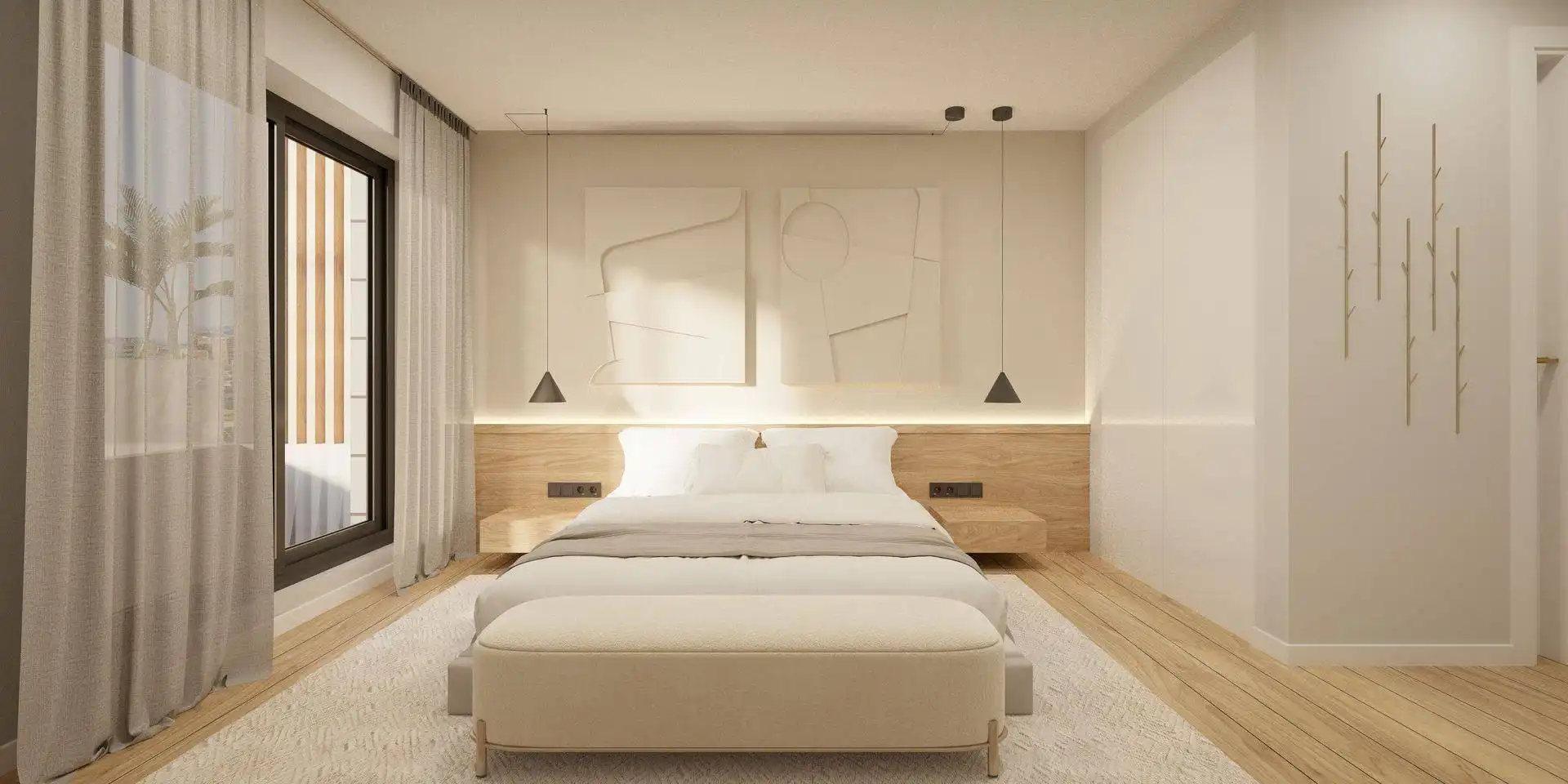 Schlafzimmer von Erdgeschoss zum Verkauf in Estepona mit Klimaanlage, Terrasse und Schwimmbad