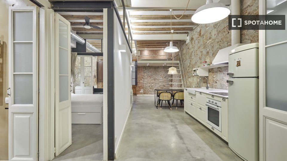 Kitchen of Flat to rent in  Barcelona Capital  with Air Conditioner, Heating and Furnished