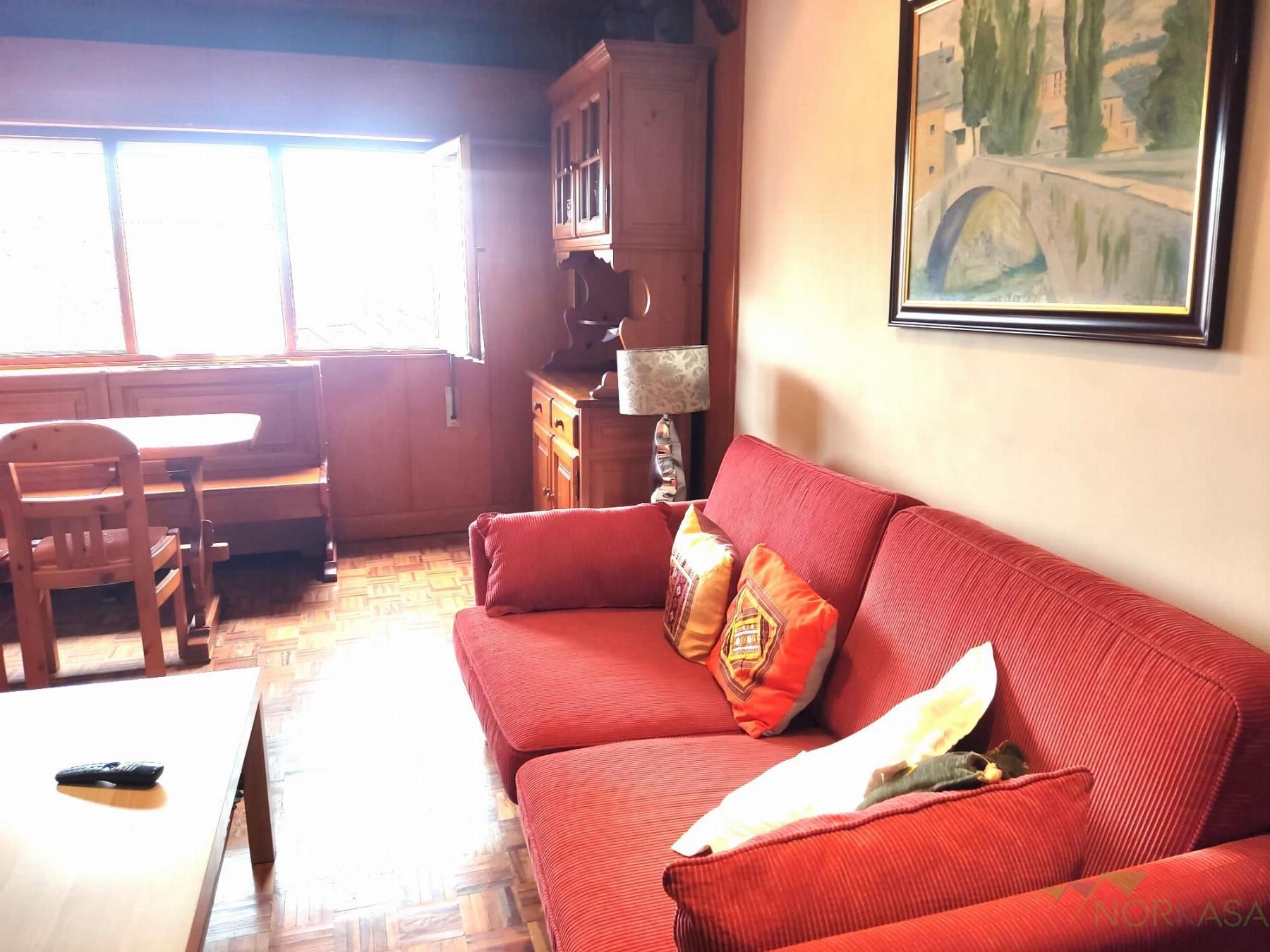 Sala d'estar de Apartament de lloguer en Oviedo  amb Calefacció, Parquet i Moblat