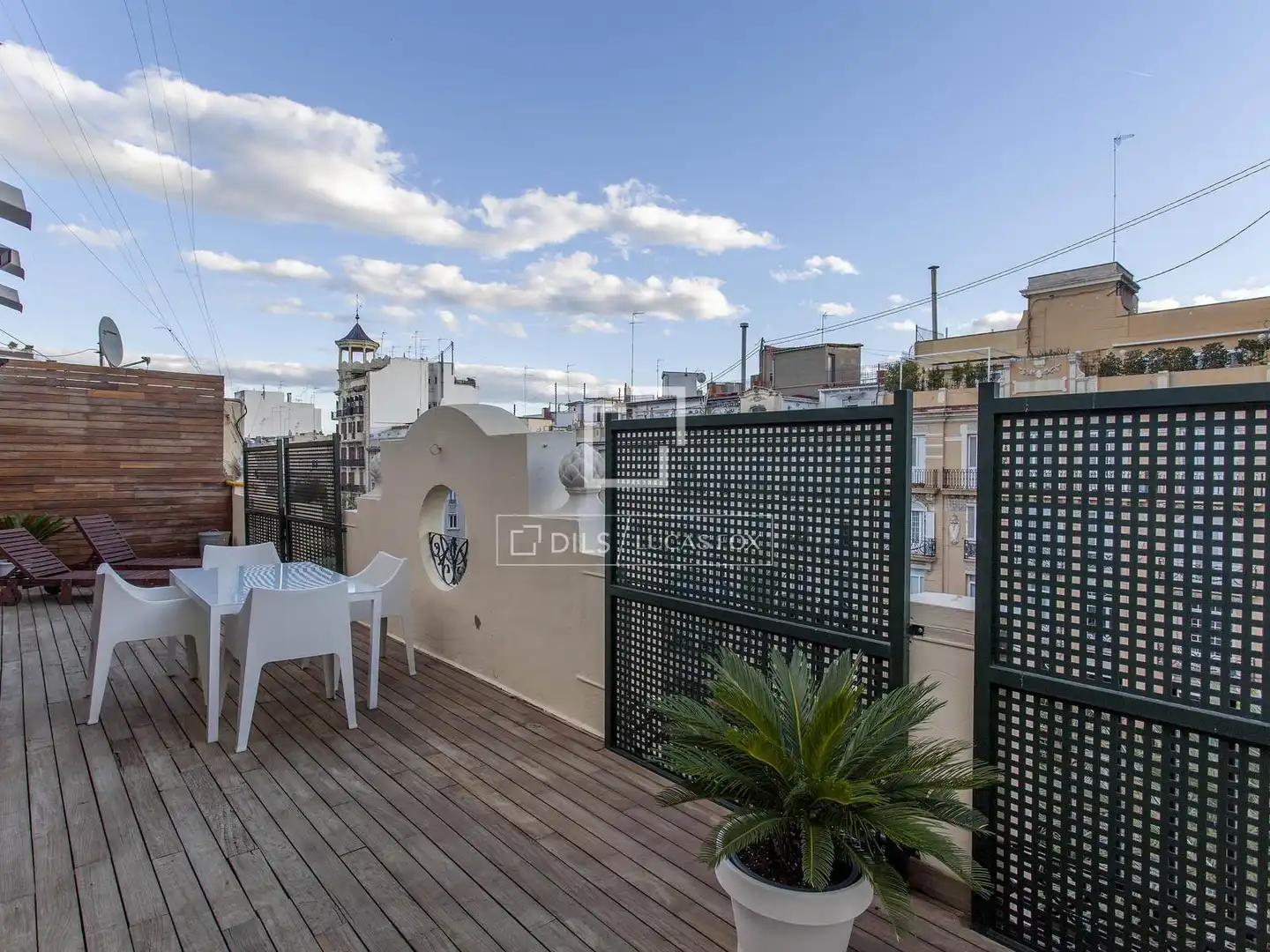 Terrasse von Dachboden zur Miete in Valencia mit Klimaanlage, Heizung und Parkett