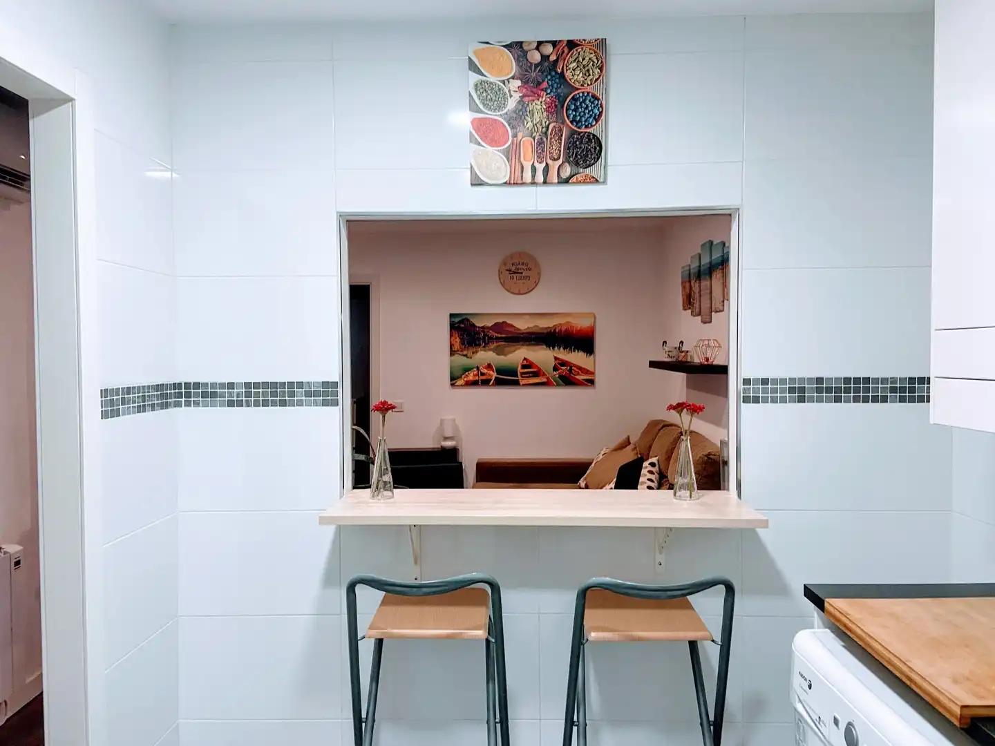 Kitchen of Flat for rent in Madrid  with Air Conditioner, Furnished and Balcony