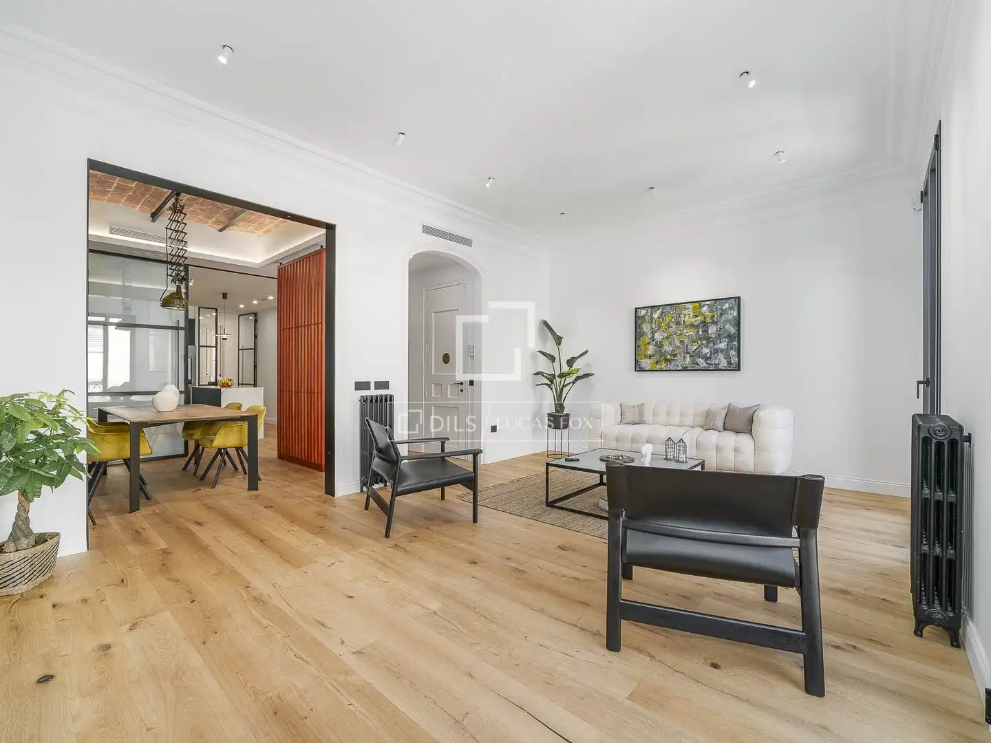 Sala d'estar de Pis en venda en Barcelona amb Aire condicionat, Parquet i Balcó