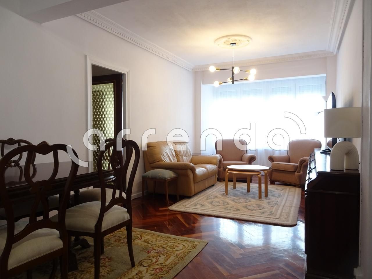 Living room of Flat to rent in Santander  with Heating, Parquet flooring and Furnished