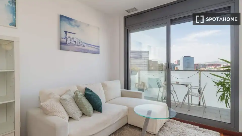 Terraza de Piso de alquiler en Barcelona con Aire acondicionado, Calefacción y Amueblado