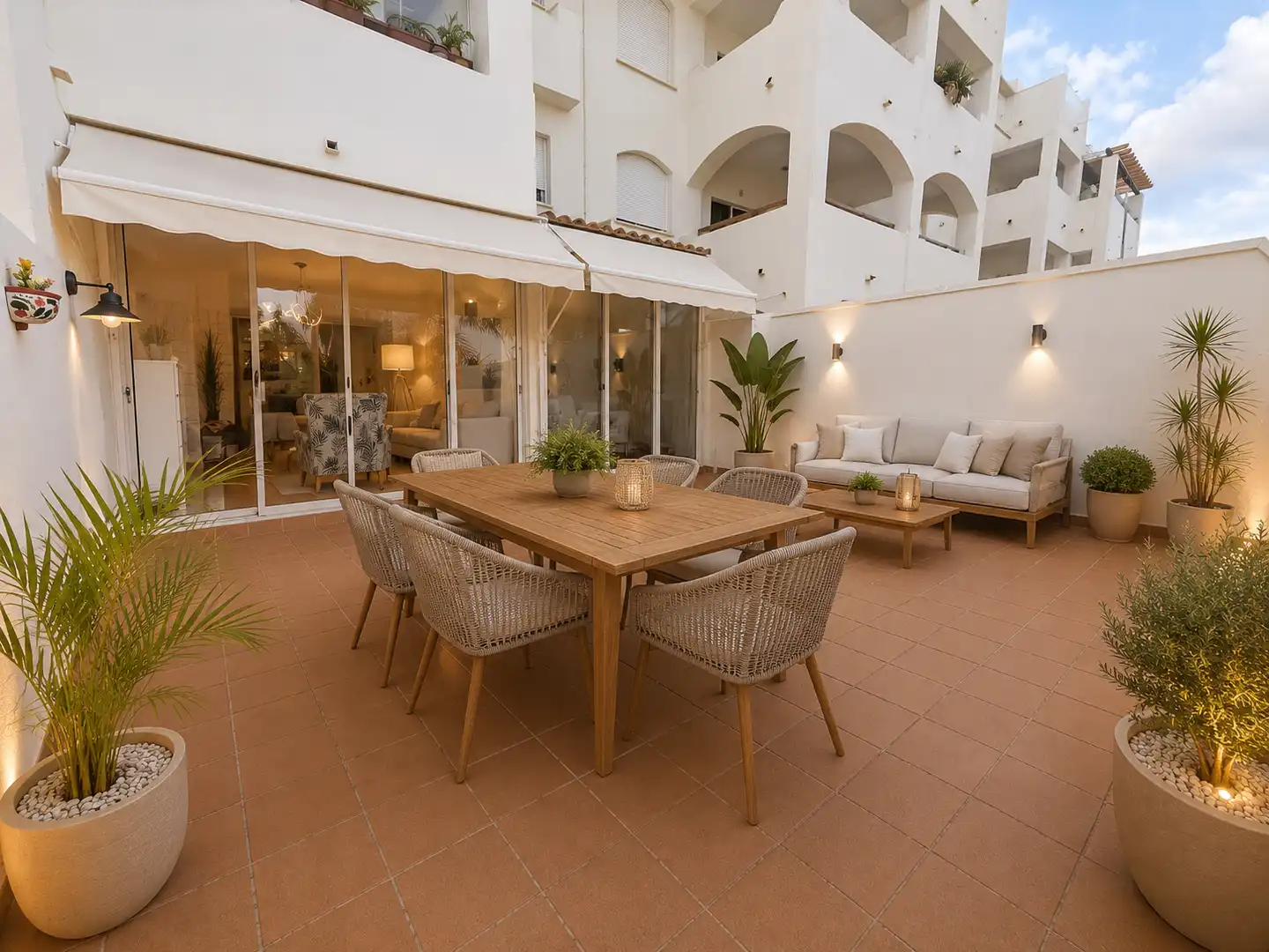 Terrasse von Erdgeschoss zum Verkauf in Benalmádena mit Terrasse, Möbliert und Gemeinschaftspool