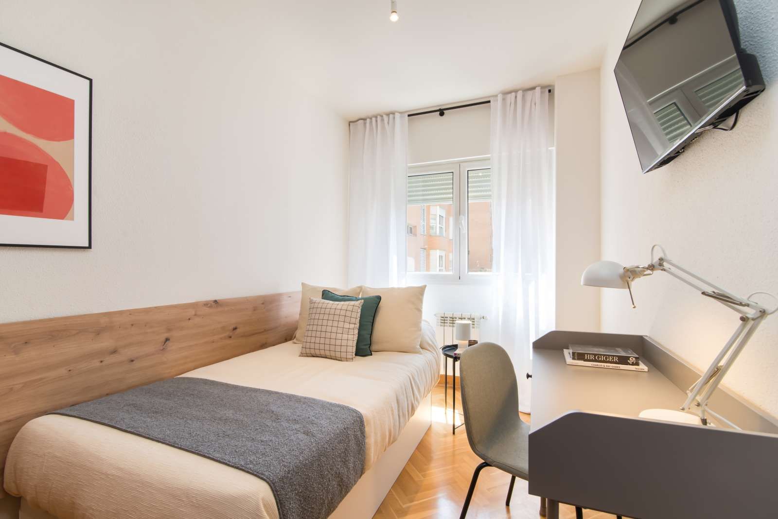 Schlafzimmer von Wohnung zur untervermieten in  Madrid Capital mit Klimaanlage, Heizung und Terrasse