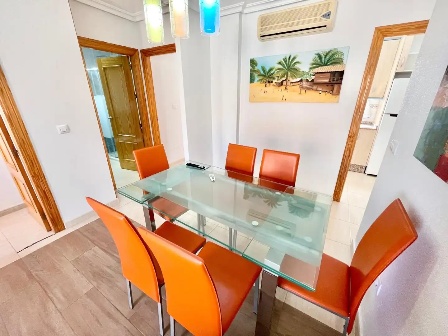 Menjador de Apartament de lloguer en Los Alcázares amb Aire condicionat, Traster i Moblat