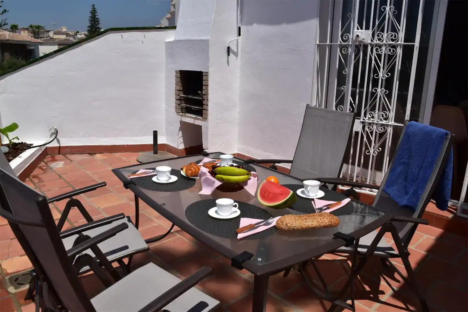 Terrace of Flat for rent in Nerja  with Air Conditioner, Private garden and Swimming Pool