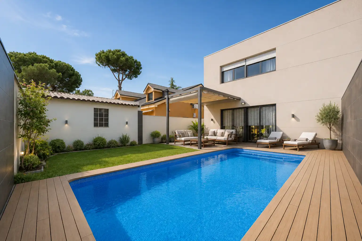 Swimming pool of Detached homes for sale in Las Rozas de Madrid