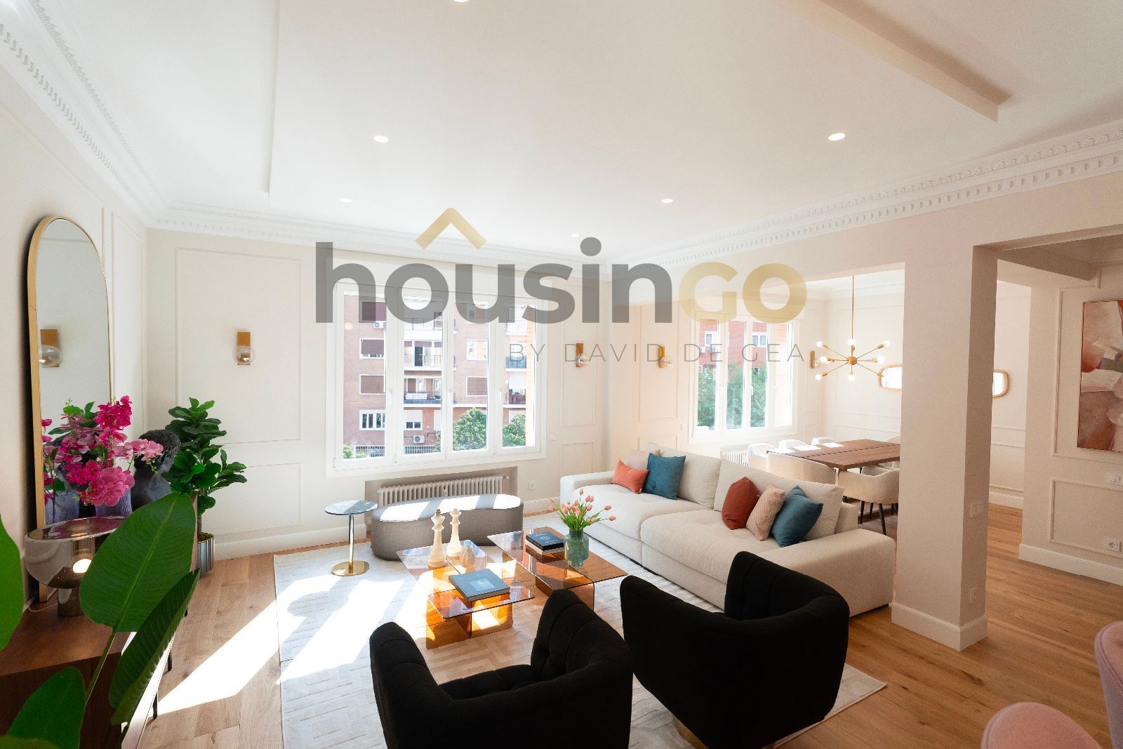 Sala de estar de Piso en venta en  Madrid Capital con Aire acondicionado, Calefacción y Amueblado