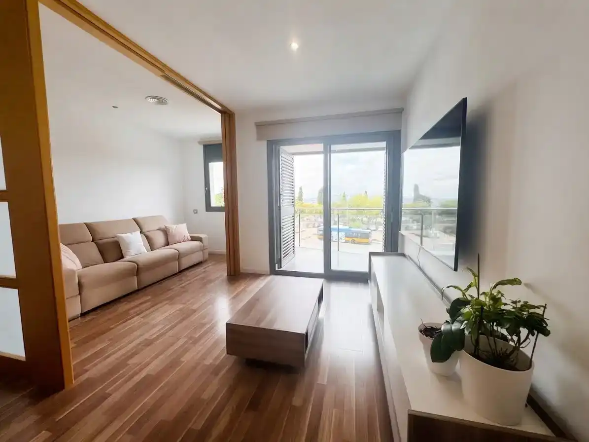 Sala d'estar de Pis en venda en Girona Capital amb Aire condicionat i Balcó