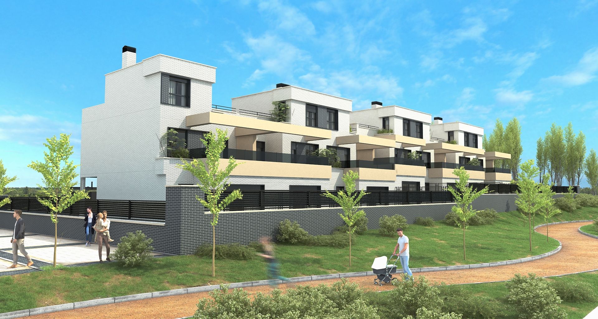 Vista exterior de Casa o xalet en venda en Móstoles amb Calefacció, Jardí privat i Terrassa