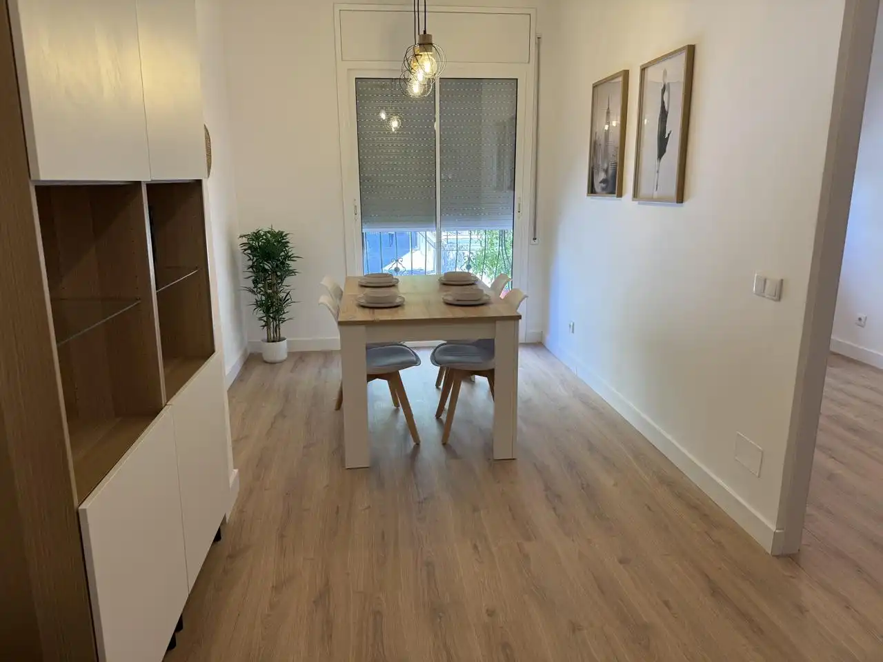 Dining room of Flat for sale in Terrassa  with Air Conditioner, Parquet flooring and Furnished