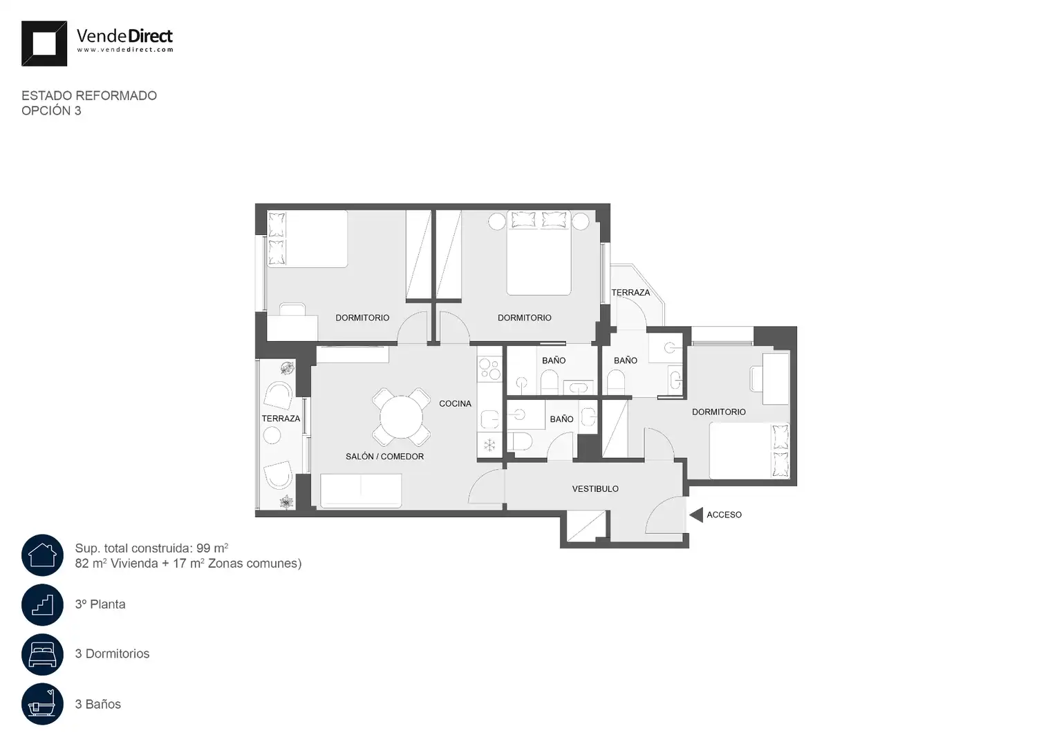 Piso en venta en Madrid con Aire acondicionado, Calefacción y Parquet