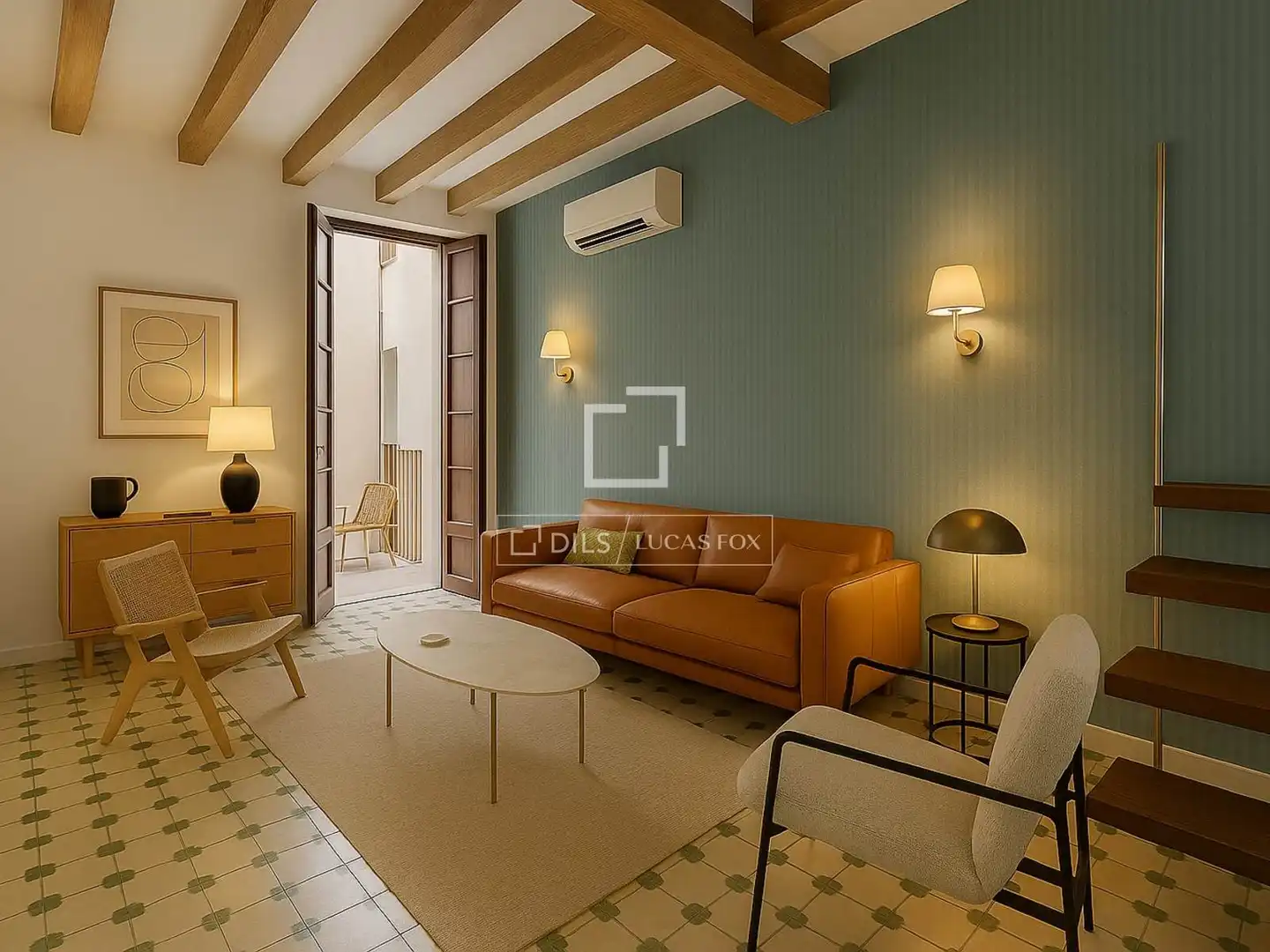 Living room of Flat for sale in Barcelona  with Air Conditioner, Terrace and Balcony