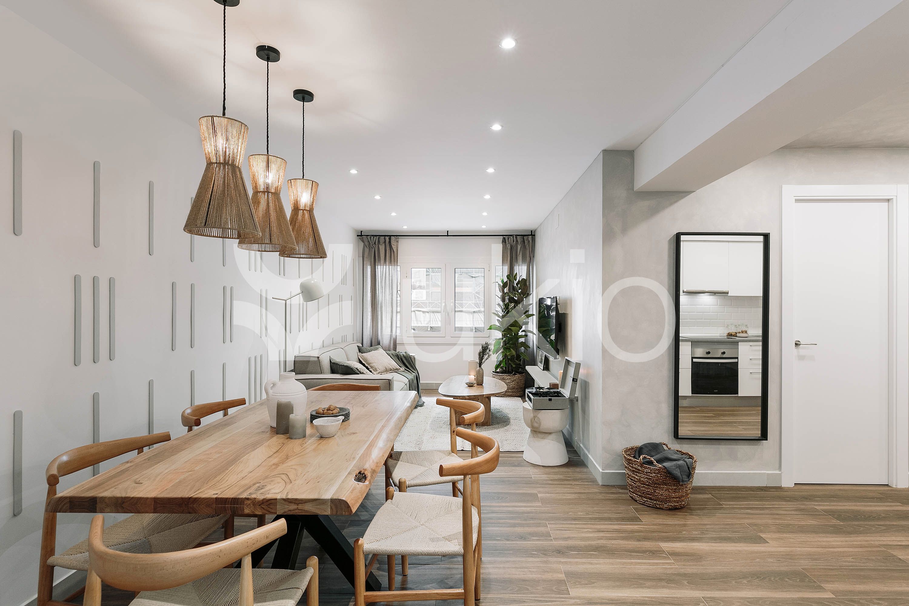 Sala d'estar de Apartament de lloguer en  Barcelona Capital amb Aire condicionat, Moblat i Forn