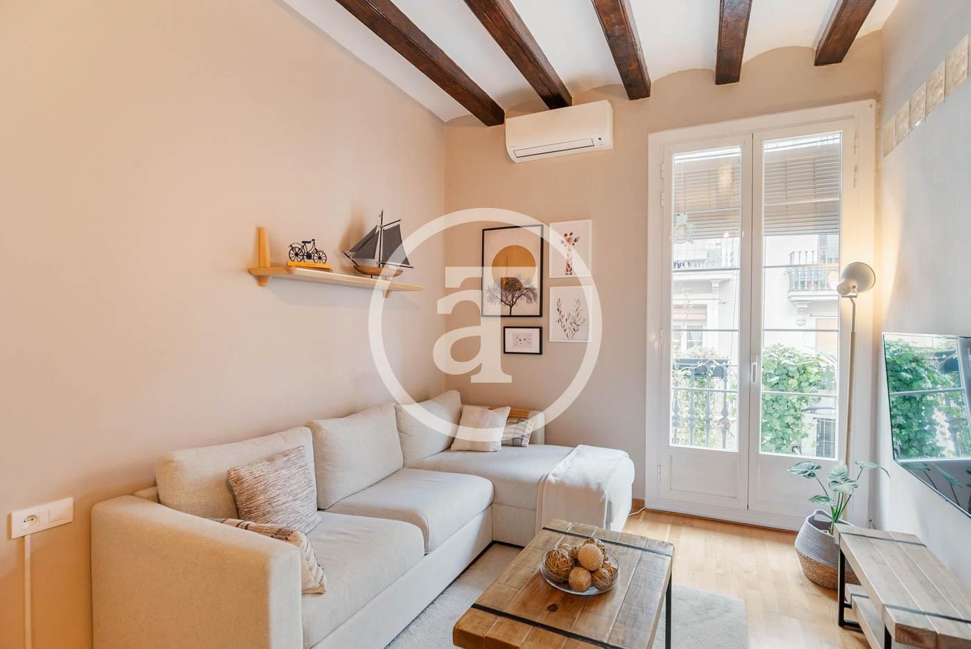 Living room of Flat to rent in  Barcelona Capital  with Air Conditioner, Heating and Furnished