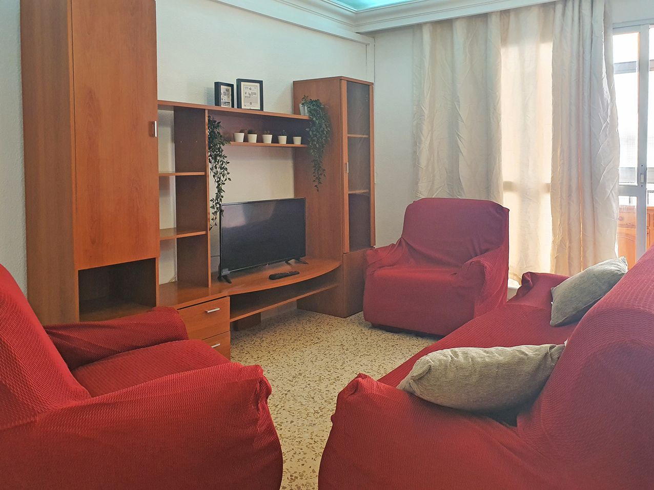Sala d'estar de Pis per a compartir en Málaga Capital amb Terrassa, Moblat i Forn